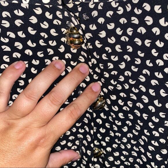 VNTG MS. CHAUS geometric pattern button up dress 12 - Picture 6 of 6